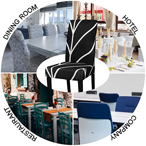 Black Chair Covers for Dining Room Set of 6