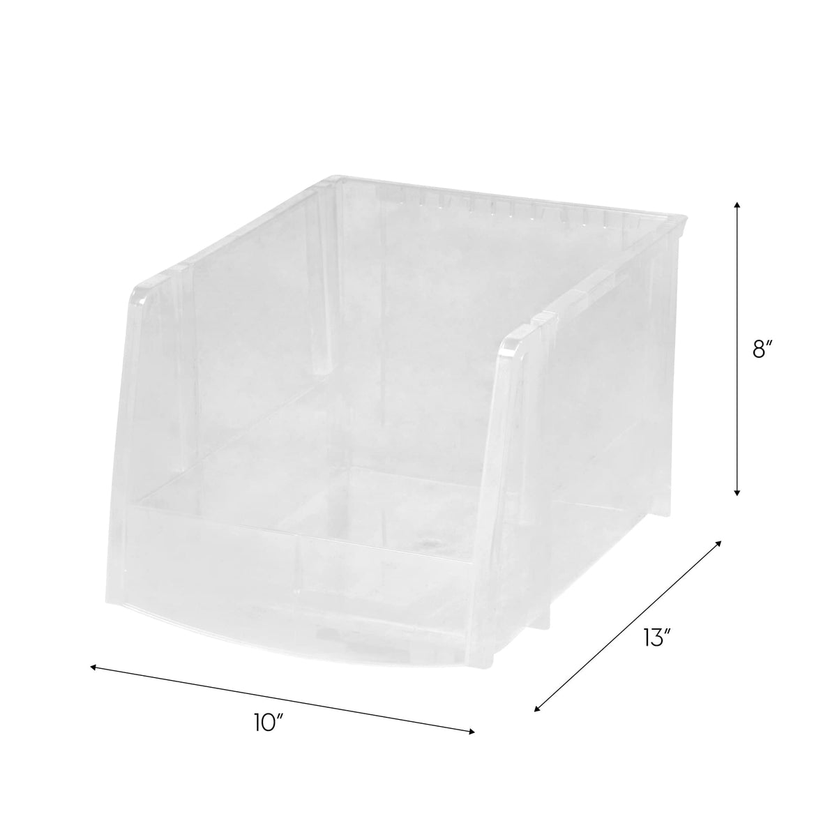4-Pack, X Large Plastic Stackable Storage Bin Organizer, Clear (4 Count)