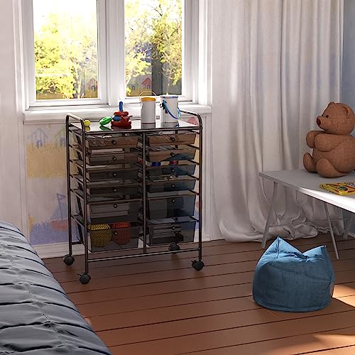 12 Drawers Rolling Utility Cart Organizer