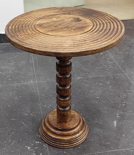 Lightnpro Rustic Wooden Pillar Accent Table