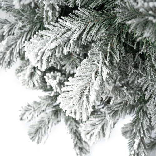 Salzburg 6.5ft Frosted Prelit Slim Artificial Christmas Tree with 864 Branch Tips