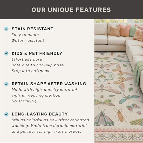 9x12 Pink Area Rug for Girls Bedroom (108 Sq Ft)