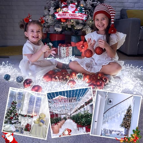 66ft 200 LED White Christmas String Lights Indoor Outdoor Plug in (66 Foot)