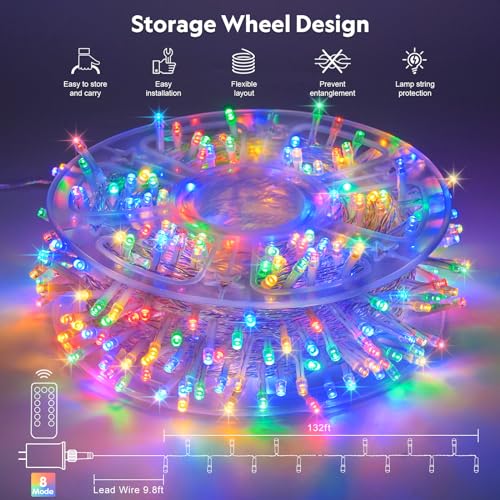 132ft 400 LED Christmas Lights Indoor Outdoor Waterproof (132 Foot)