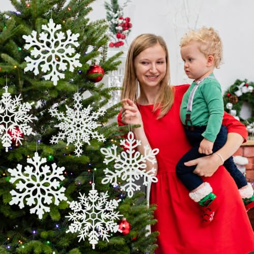 Large Snowflakes Ornaments for Outdoor Indoor Christmas Tree Decorations (6 Count)