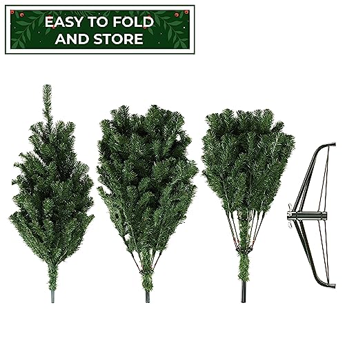 6FT Realistic Green Spruce Unlit Artificial Holiday Christmas Tree with Sturdy Metal Stand