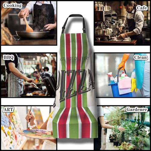 Cute Cooking Apron for Men Retro Pizza Pinafore Aprons for Women for Kitchen Cooking Restaurant BBQ Painting Crafting Gardening 27”