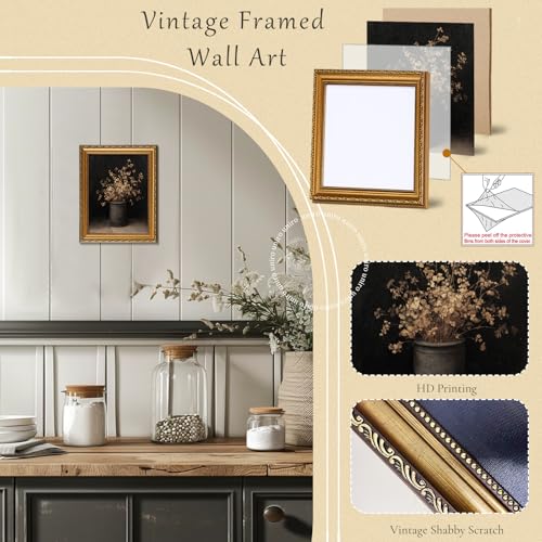 Vintage Gold Framed Wall Art for Home Decor