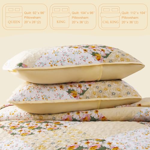 Reversible Boho Quilt King Size Yellow