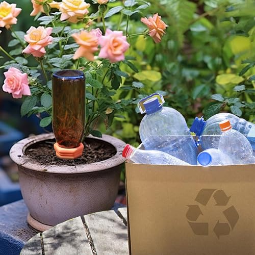 Large Terracotta Watering Spikes with Lids (8 Count)