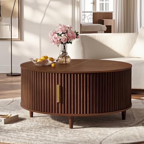 31.5" Round Coffee Table with Storage