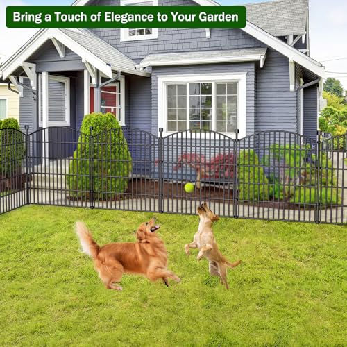 5 Panel No Dig Decorative Garden Fence 32" H x 11.8'L Outdoor Dog Barrier (31.46 Sq Ft)