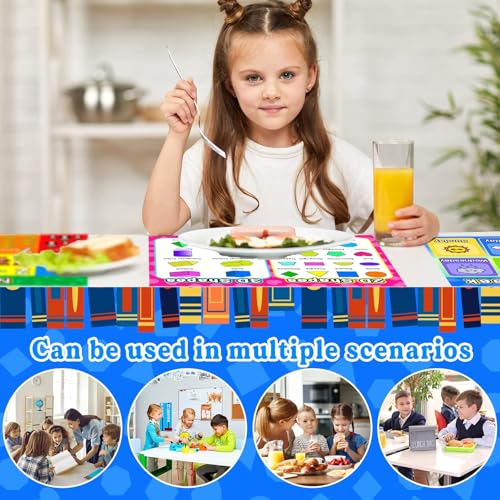 Educational Preschool Placemats Set of 6 Kid Plastic Table Mat 17×13×0.04in