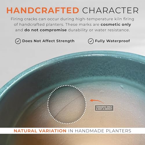 13in., 16in., 19in.,23.5in. H Blue Snow Stoneware Round Planters with High-fire Treatment (Set of 4) (4 Count)