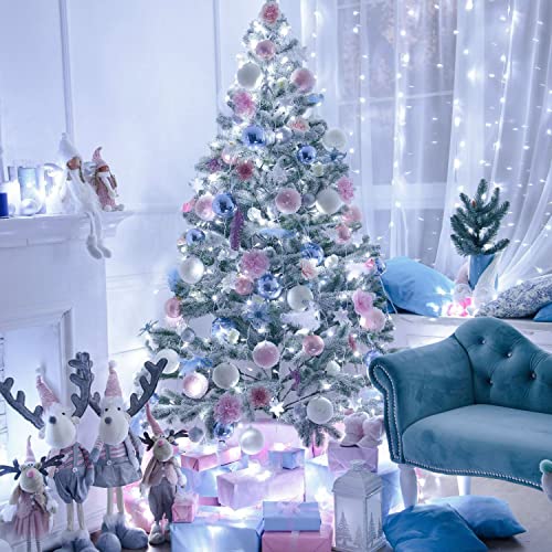 Connectable 8 Modes 100 LED White Christmas Lights Clear Wire (33 Foot)