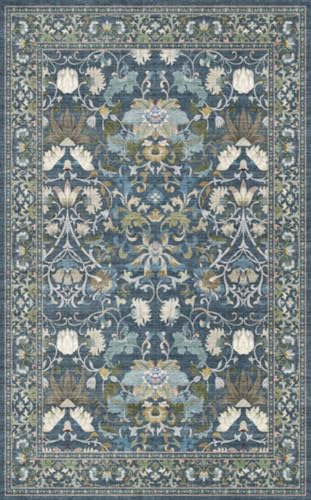 HY HAOYUNLAI Washable 8x8 Floral Square Area Rug Non
