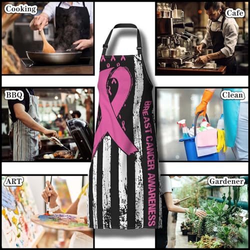 Cooking Apron for Women Breast Cancer Awareness Funny Aprons for Men for Kitchen Restaurant BBQ Painting Crafting Gardening 27”