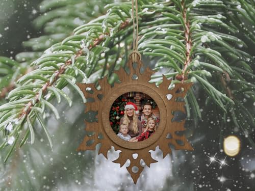 Wood Snowflake 1.5" Photo Ornament