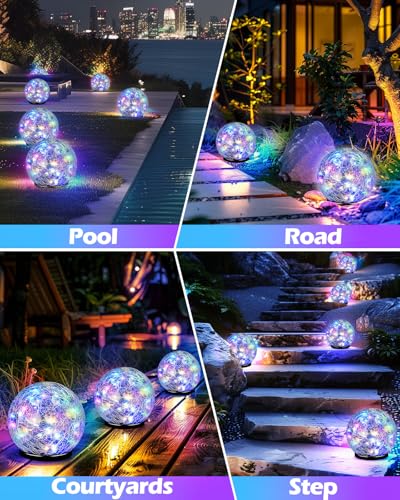 Garden Solar Ball Lights Outdoor Waterproof (2 Count)