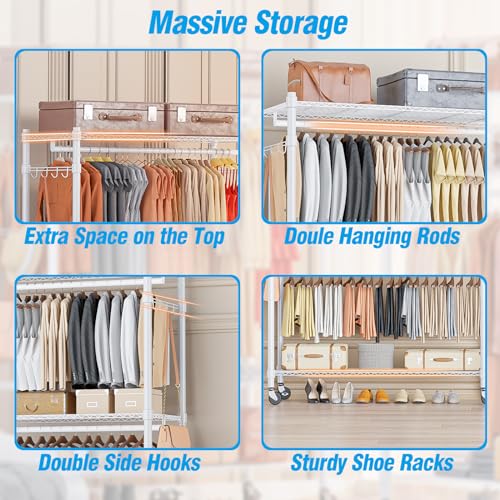 3 Tier Garment Rack with Wheels