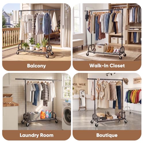 Clothes Rack 450LBS Adjustable Garment Rack with Wheels