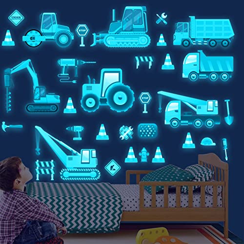 Glow in The Dark Construction Wall Decals
