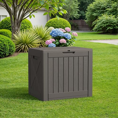 Resin Deck Box 40 Gallon Waterproof Outdoor Storage Box