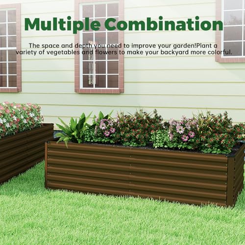 8x4x2ft Outdoor Metal Raised Garden Bed