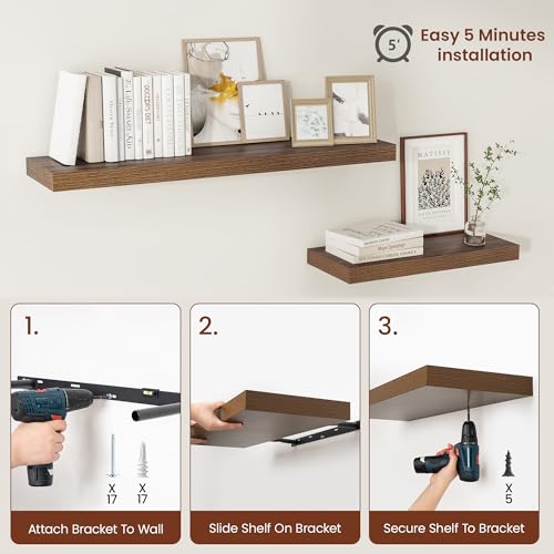 Deep Floating Shelves 48x12” Set of 2 (2 Count)