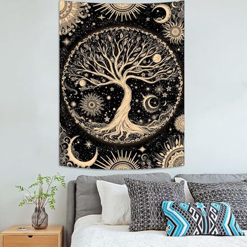 Tree of Life Tapestry Starry Sky Wall Tapestry