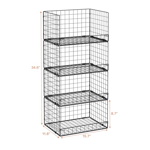 4 Tier Stackable Closet Organizers and Storage Shelves