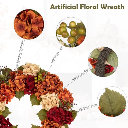 Autumn Hydrangea Wreath