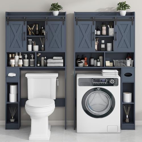 Over The Toilet Storage Cabinet with Sliding Doors