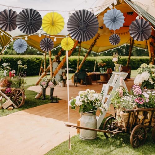 Coffee Party Decorations 8inch Hanging Paper Fans Set10pcs DIY (10 Count)