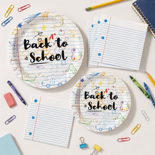 150Pcs Back to School Paper Plates & Napkins (150 Count)