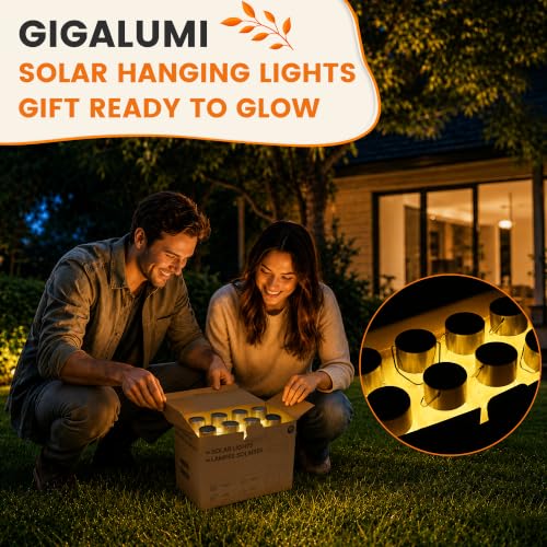 Solar Lights Outdoor Hanging Lantern Garden Decor for Outside 12Pc (12 Count)