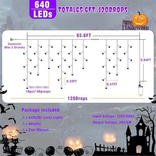 66ft Purple Christmas Lights Outdoor