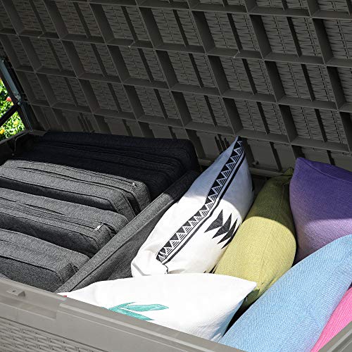 100 Gallon Large Resin Deck Box Outdoor Storage Boxes for Patio