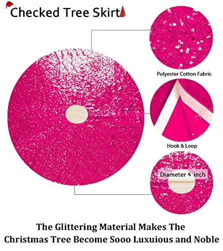 48Inch Sequin Tree Skirt Christmas Skirts for Xmas Hawaii Rustic Cartoon Elegant Halloween Trees