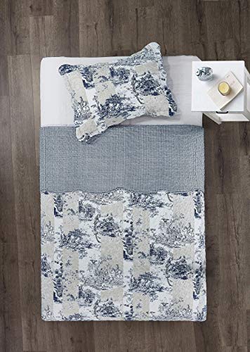 Blue Toile Quilt Set
