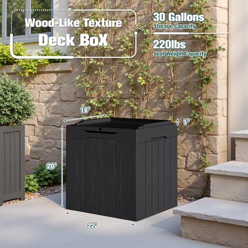 30 Gallon Resin Deck Box 2 Pack Outdoor Indoor Waterproof Storage Box for Patio Furniture Pool Accessories Storage for Cushion Garden Tools