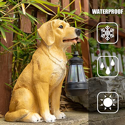 Solar Dog Statue Garden Decor