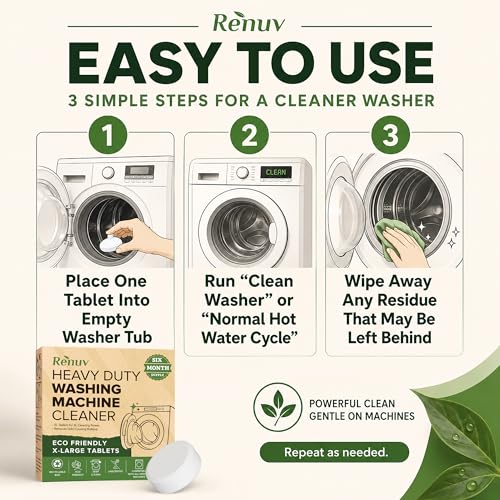 Heavy Duty Washing Machine Cleaner & Descaler & Deodorizer Tablets (6 Count)