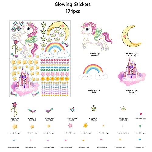 Glow in The Dark Stars and Unicorn Wall Decals