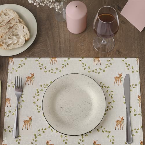 Fawn Themed Placemats Set of 4 (4 Count)