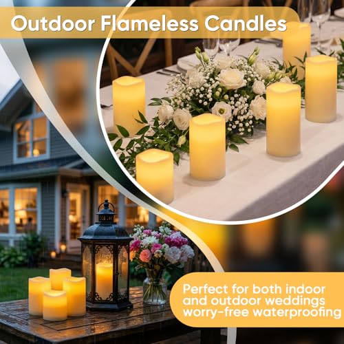 Waterproof Outdoor Flameless Candles with Timer (9 Count)