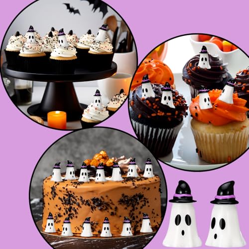 50 Pcs Halloween Mini Ghosts Figurines Resin Tiny Ghosts (50 Count)