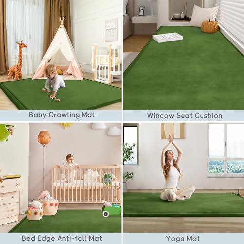 Baby Play Mat for Floor Nursery Muscle Area Rug Playroom Rug 65"x50" Elastic Foam 1.3" Thick Crawling Mat for Babies