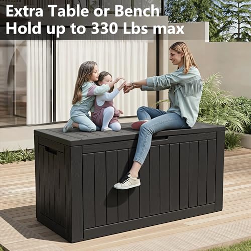 120 Gallon Waterproof Large Resin Deck Box