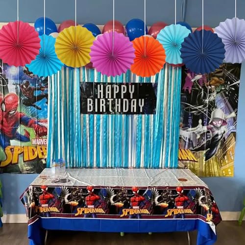 Red Birthday Decorations DIY Red Paper Fans Hanging Decoration 8in (30 Count)